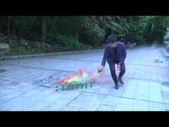 60s, tubo di fumo colorato, festa di nozze diurna, luci di fumo