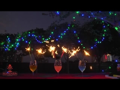 Scintille al neon da matrimonio, multicolori con effetto di scintille dorate.