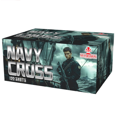 Fabbrica Liuyang 122 colpi CE Mercato NAVY CROSS Torta fuochi d'artificio FAFBWL CE approvato Torta fuochi d'artificio all'aperto Salute pirotecnica