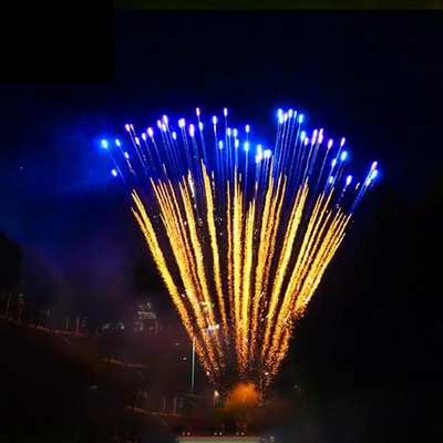 Fuochi d'artificio a torta blu da 100 colpi di pirotecnica cinese Mandarin Factory con effetti sorprendenti per eventi di festival nuziali e celebrazioni